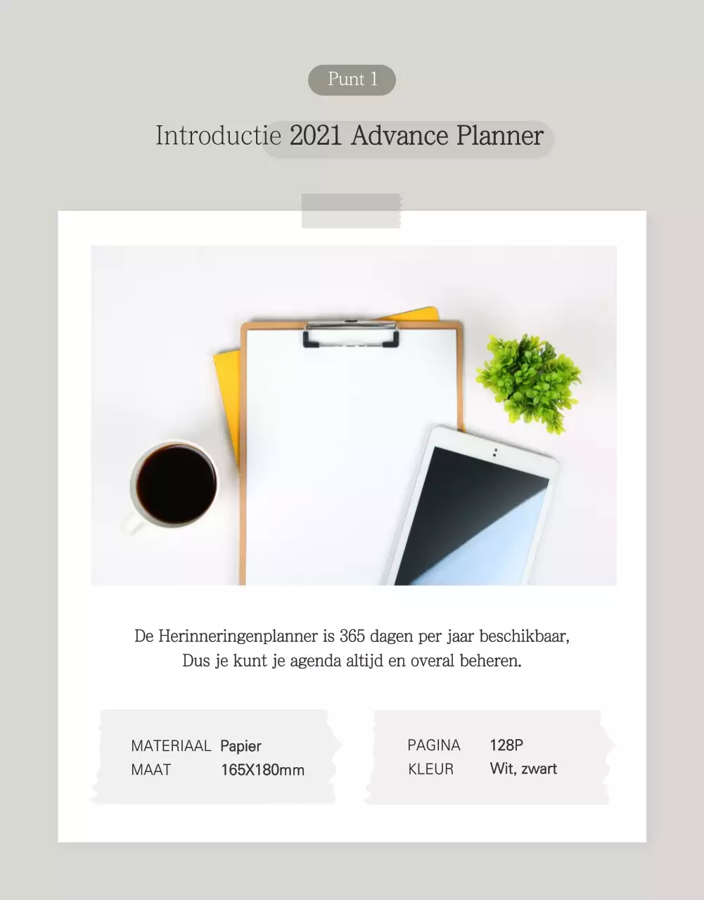 Verkoop een eenvoudige conceptplanner in grijs en wit