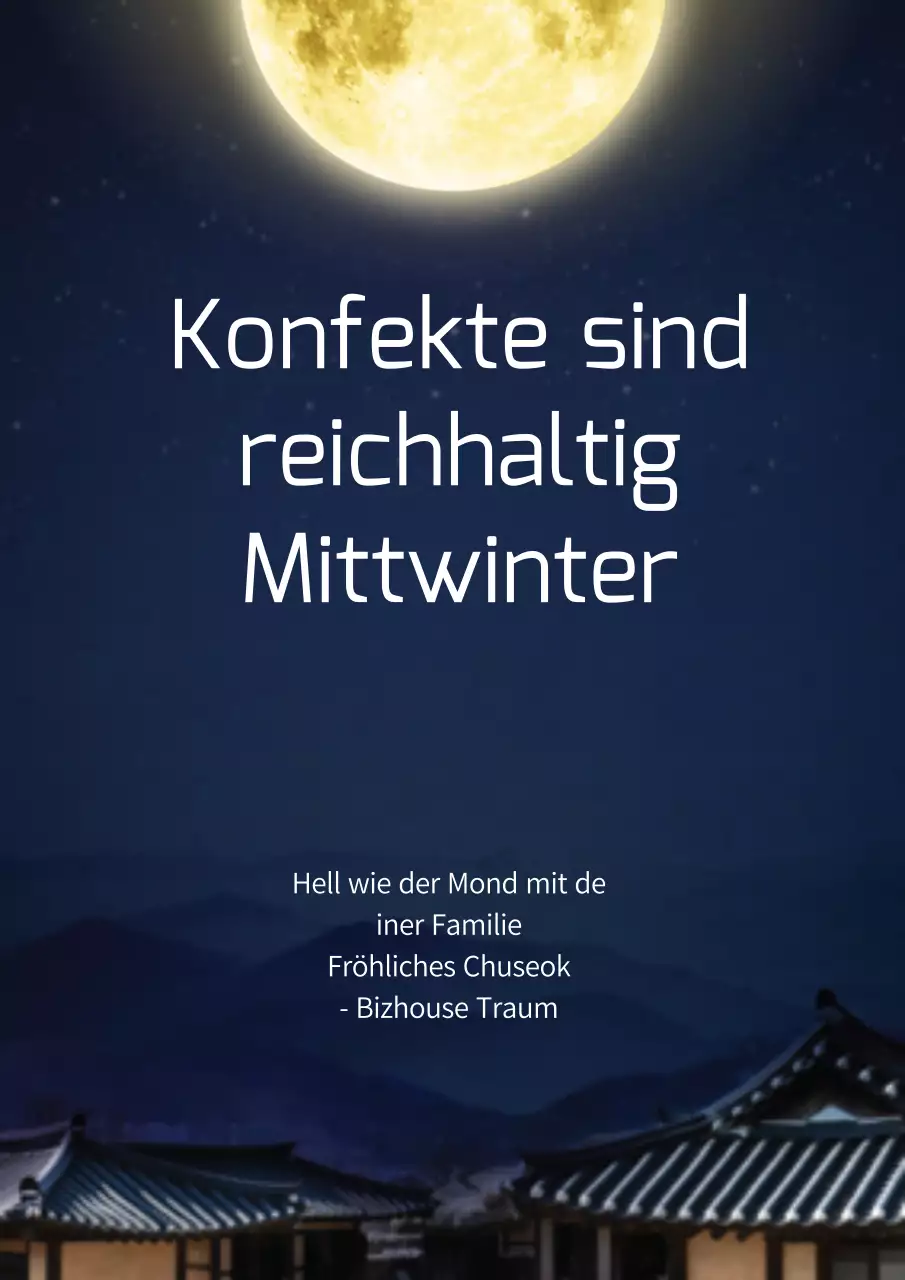 Neujahrsgrüße mit indigo Nachthimmel und Mond Foto