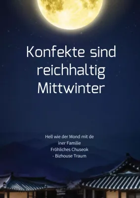 Neujahrsgrüße mit indigo Nachthimmel und Mond Foto