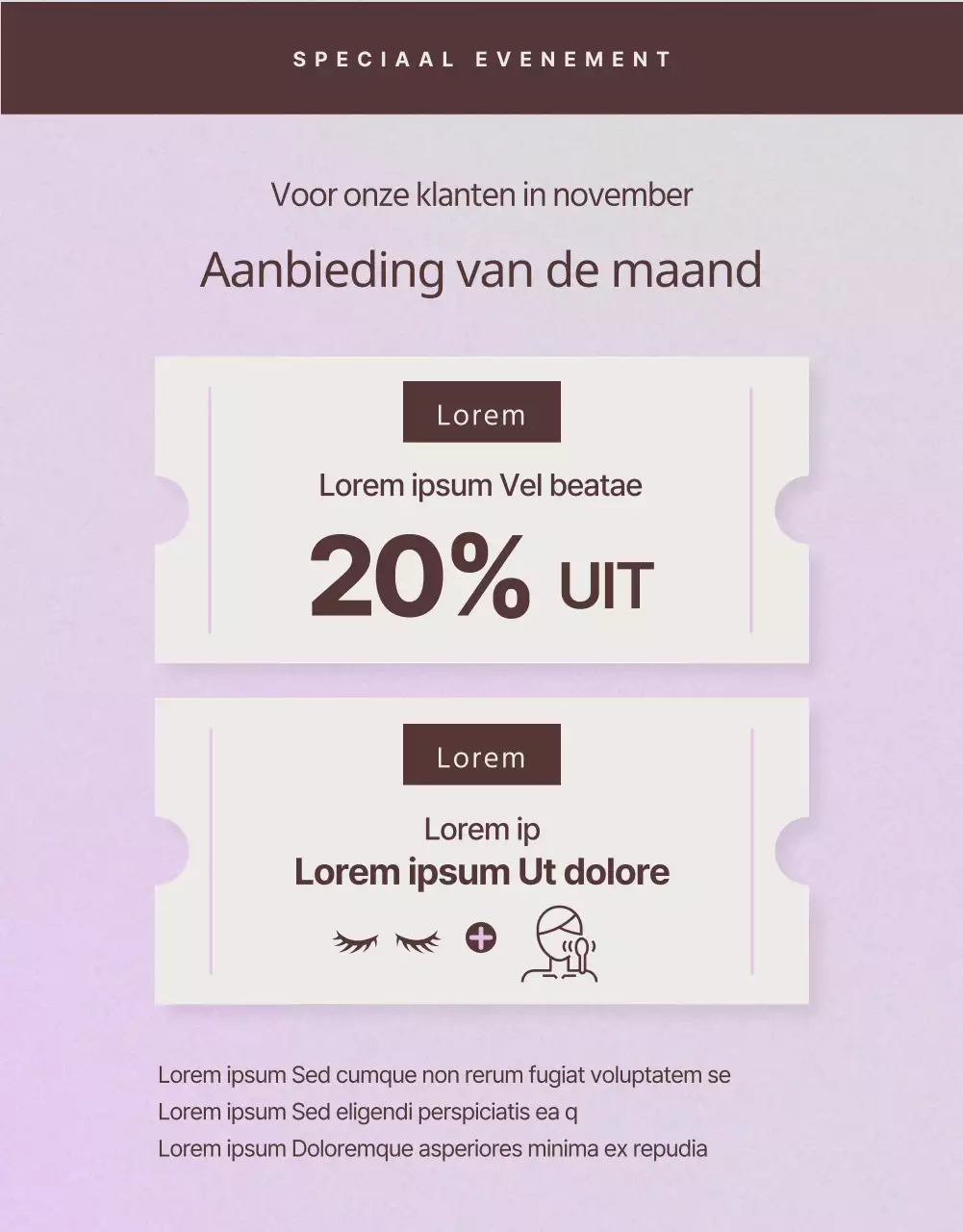 Gids voor eenvoudige mauve en bruine wimperextensions