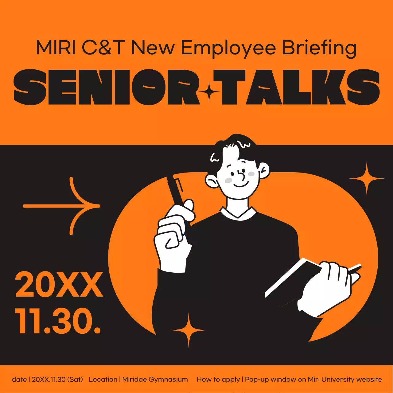 Orange Modern Employee Event Announcement Instagram Post