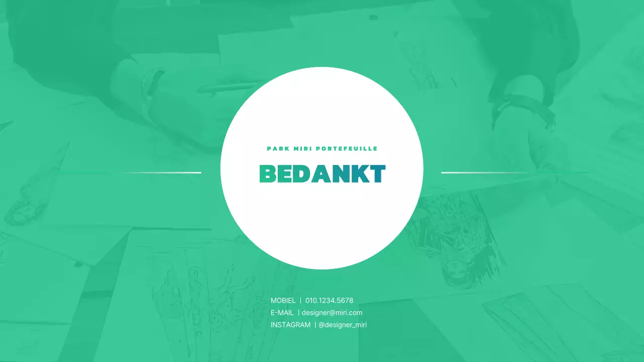 Een eenvoudig designportfolio in groen