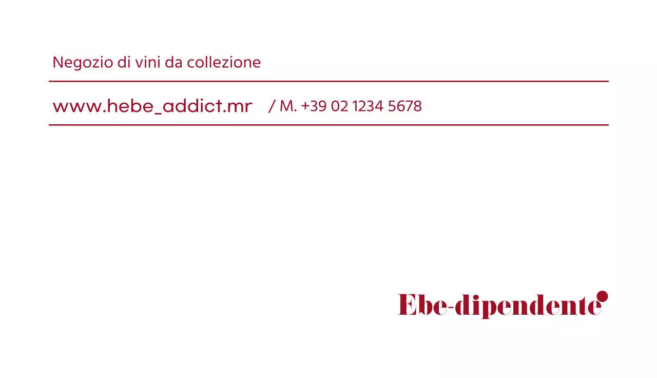 Semplice biglietto da visita sul vino con sfondo rosso