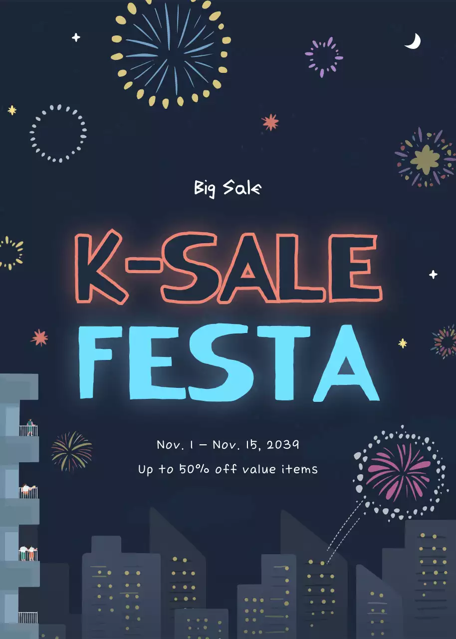 Ilustração de bombinhas vermelhas e azuis, conceito de venda de eventos