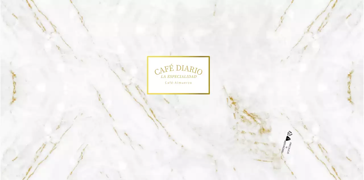 Para una cafetería de lujo en dorado y blanco