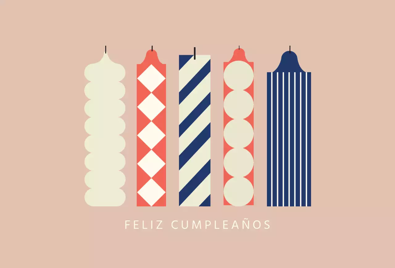 Postal moderna de cumpleaños