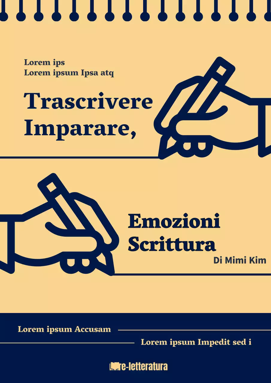 Sulla scrittura semplice in giallo e blu navy