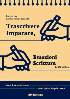 Sulla scrittura semplice in giallo e blu navy