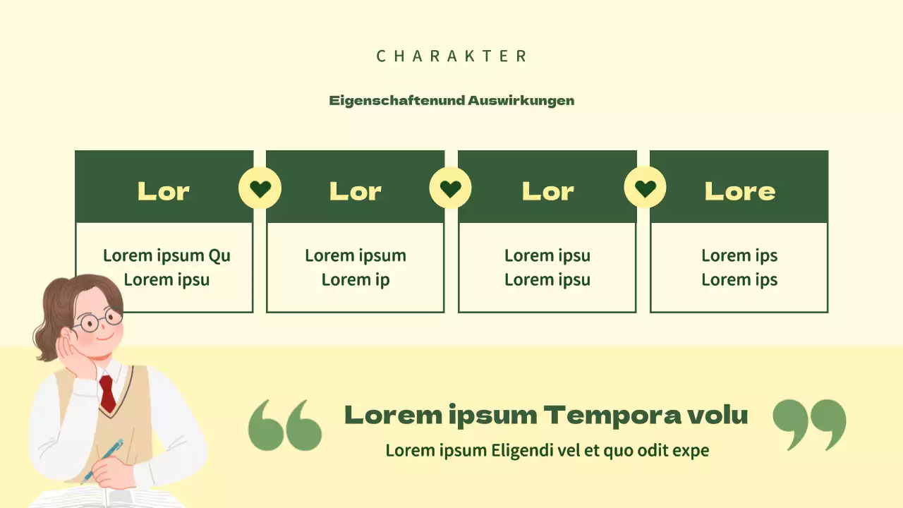 Grünes und gelbes Schulungsmaterial für Freiwillige in der Mittelstufe