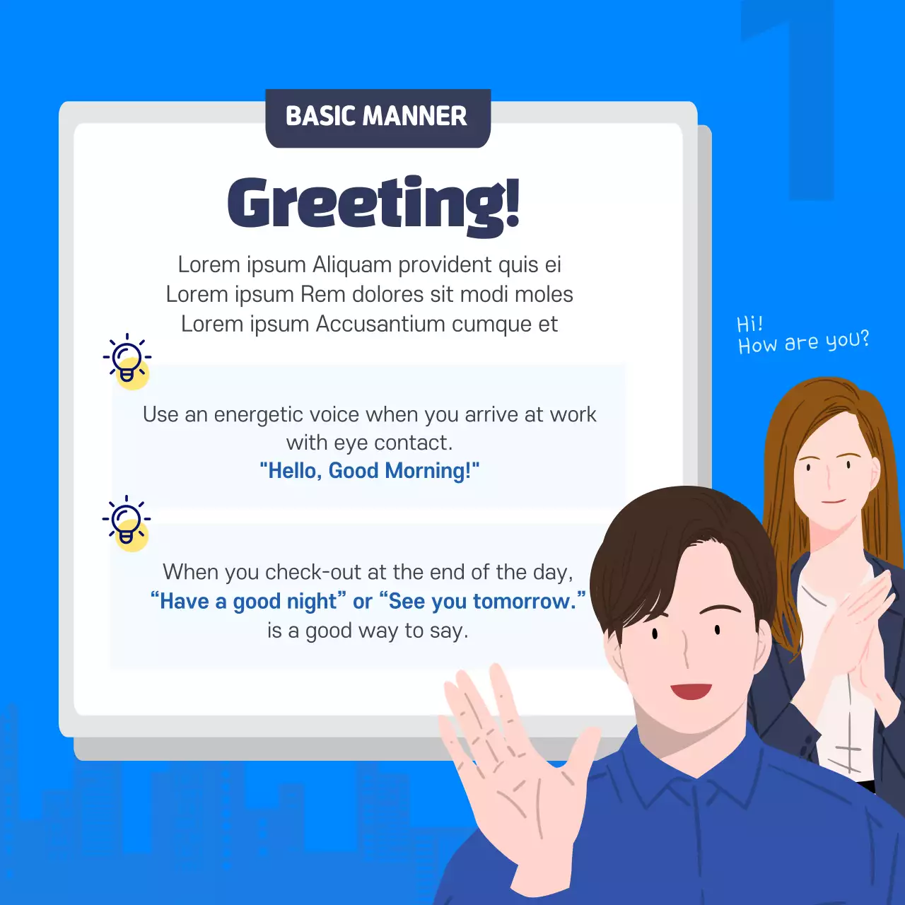 Business Etiquette Card in BlueNews Design