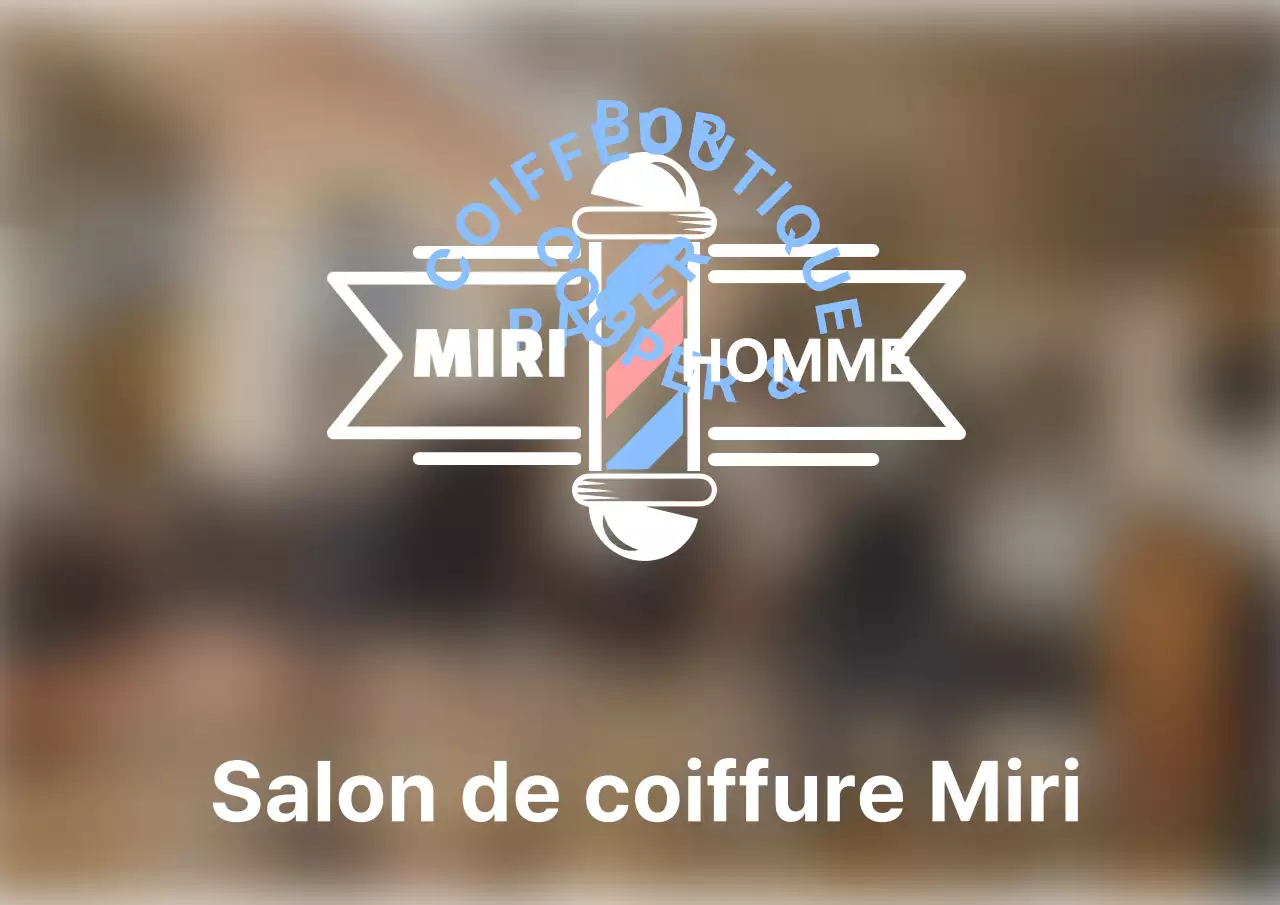 Conception d'un salon de coiffure avec des illustrations épurées en blanc et bleu
