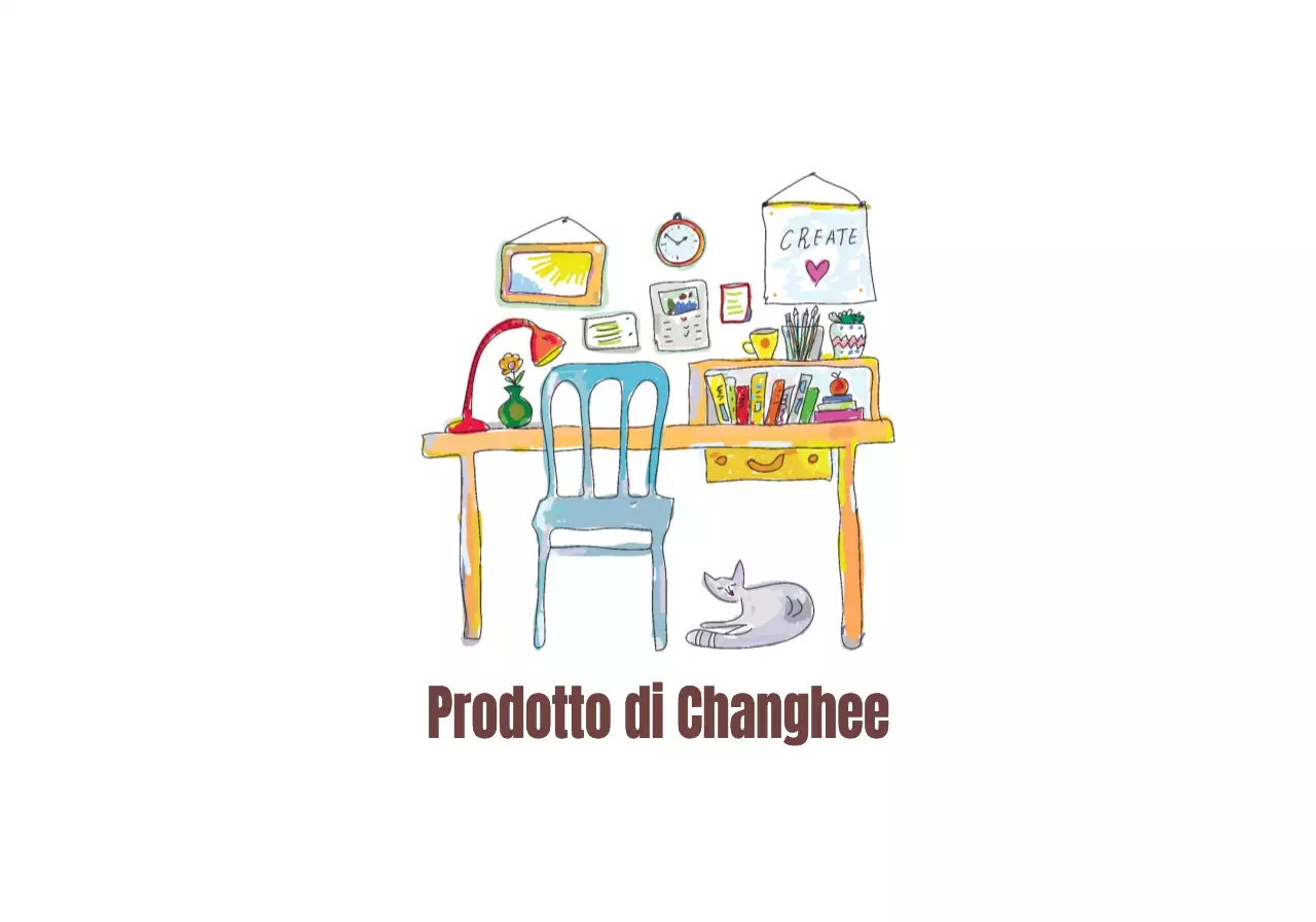 Illustrazione di una sedia da scrivania con una sensazione di disegno