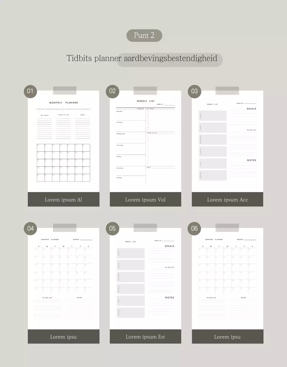 Verkoop een eenvoudige conceptplanner in grijs en wit
