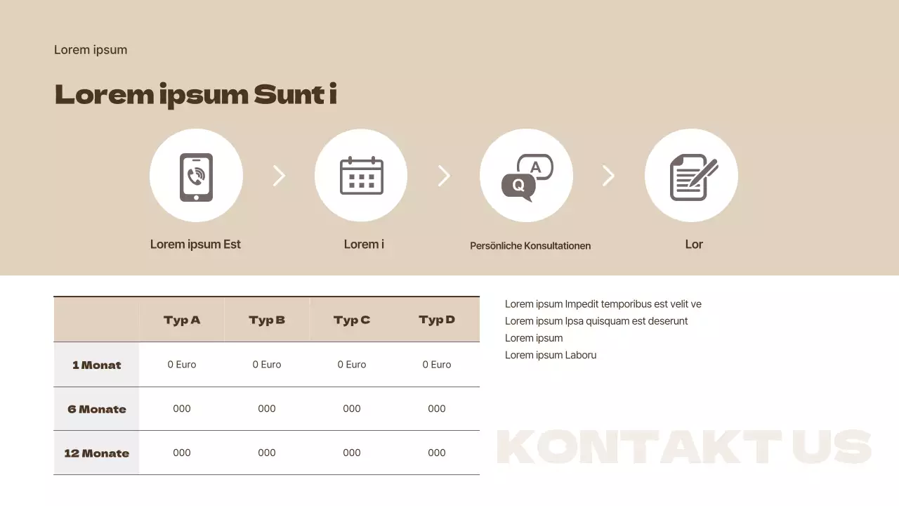 Beige und braun Wohnung Angebot Brief