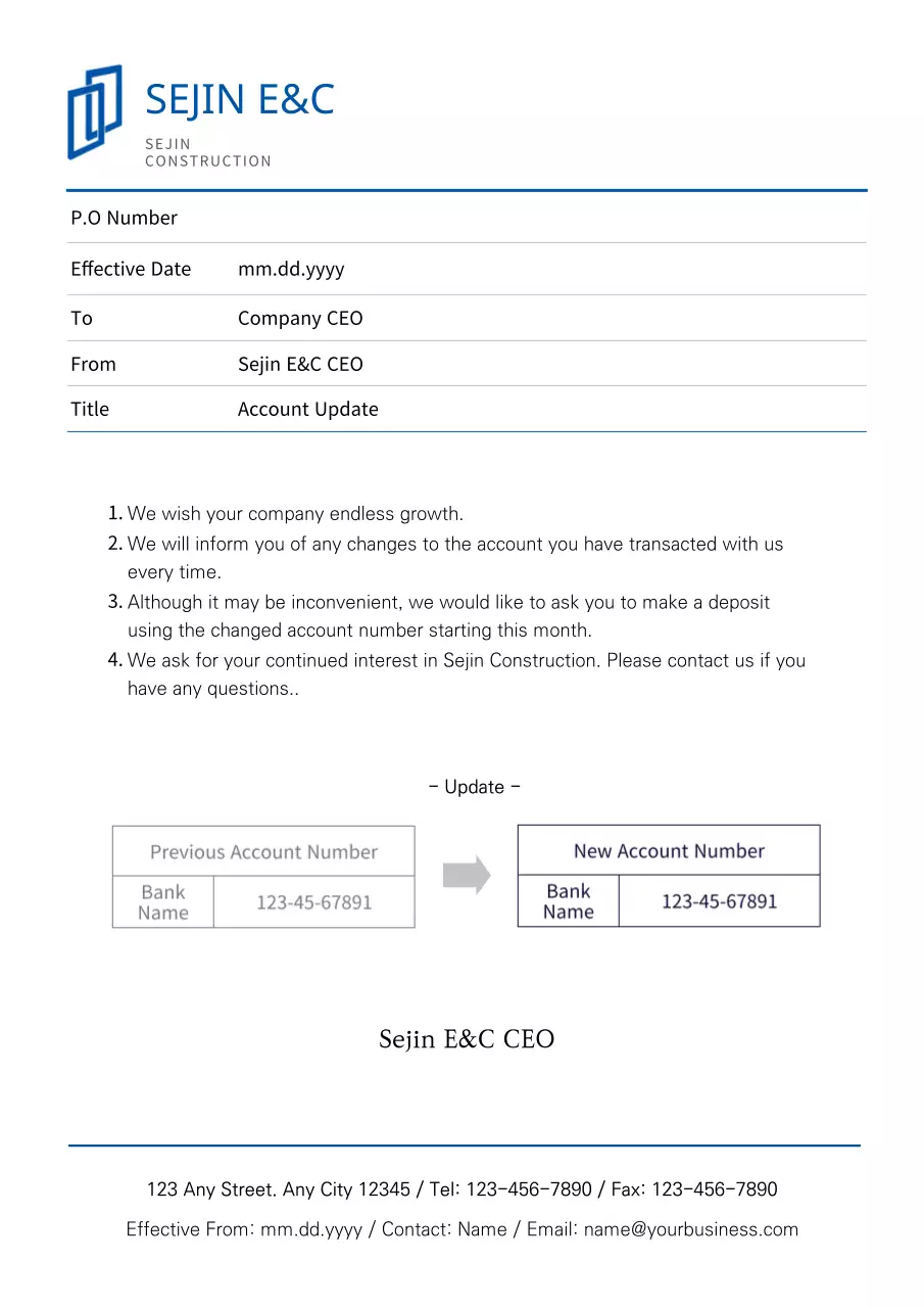 Blue Professional Account Update Notice