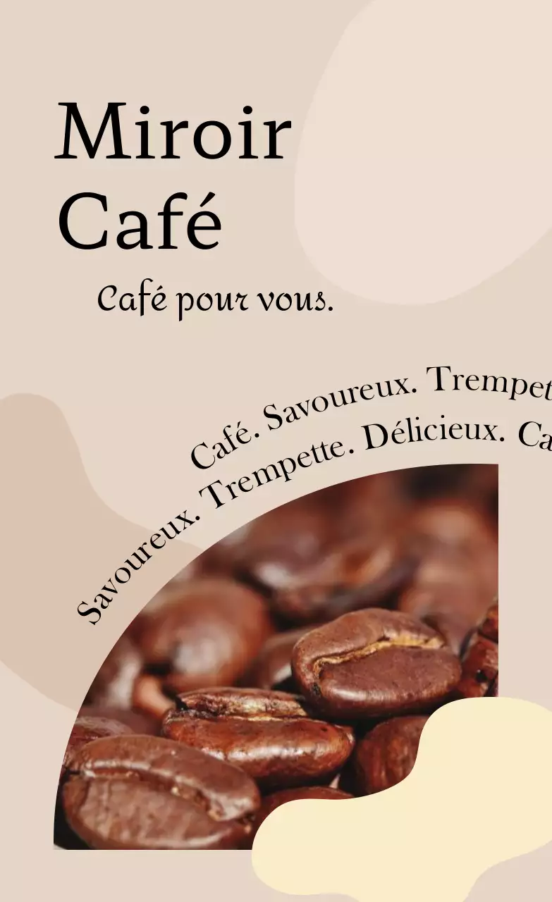 Faites la promotion de votre café avec un texte marron et une photo illustrant des grains de café