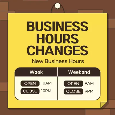 Yellow Simple Business Announcement Social Media Post