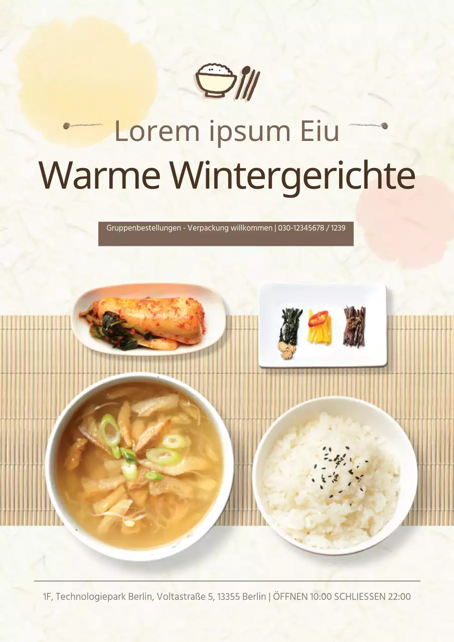 Niedliches und herzhaftes Plakat für das Sukiyaki-Menü