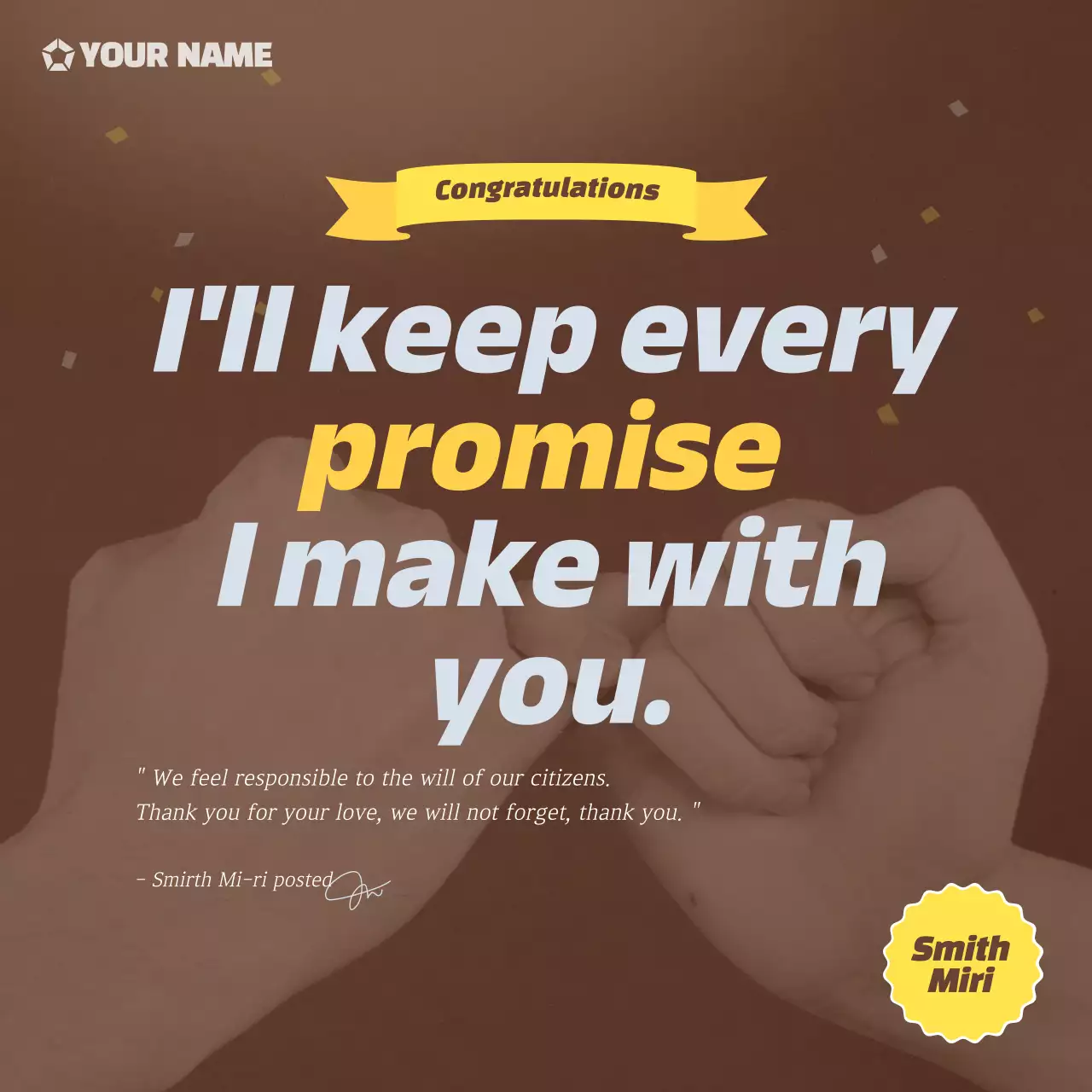 Brown Vintage Promise Announcement Social Media Post