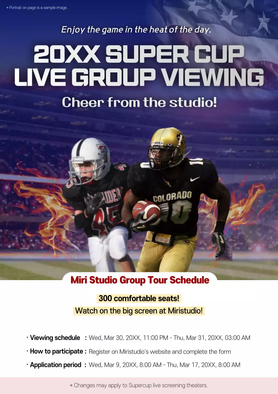 Blue Bold Football Event Promotion Poster