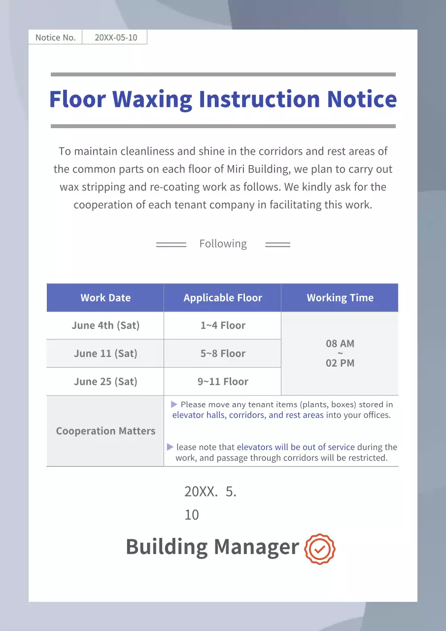 Blue Professional Maintenance Notice