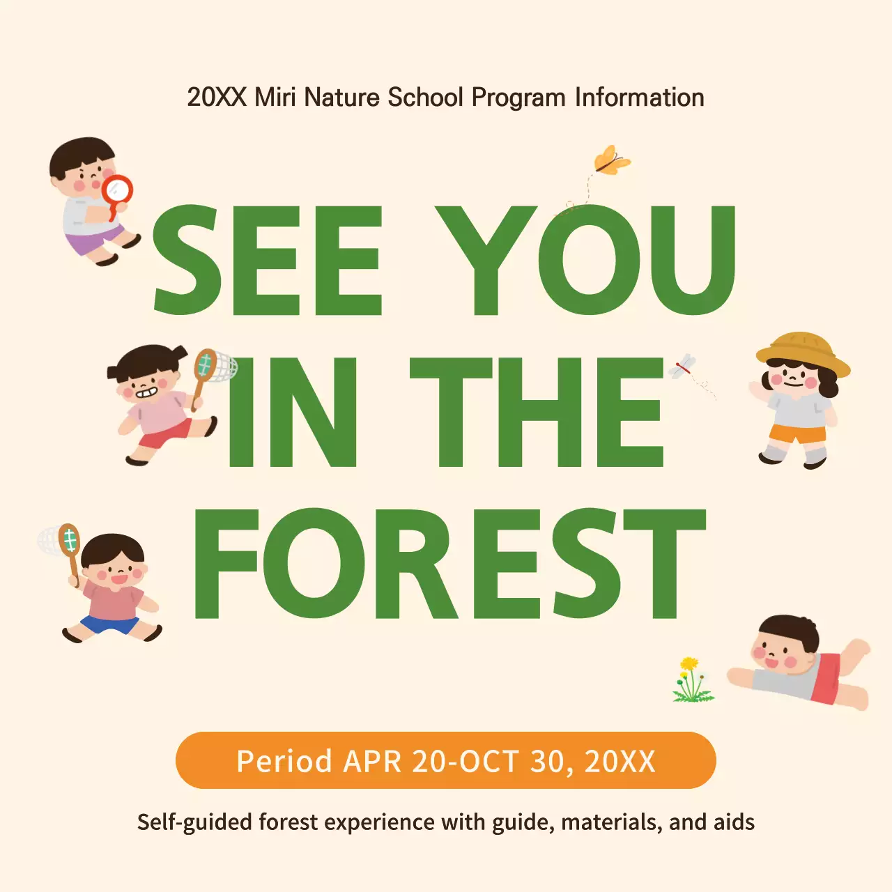 Beige Simple Nature Announcement Social Media Post