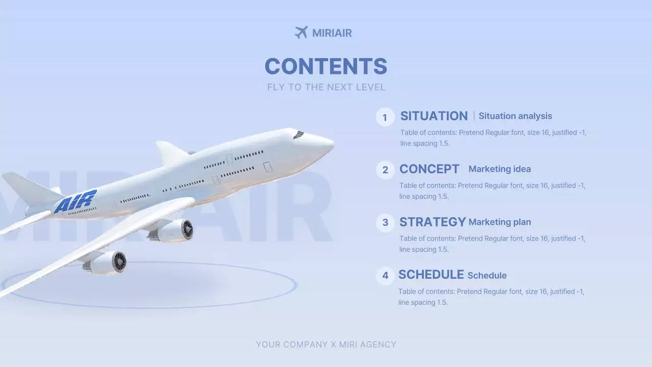 Blue Modern Airline Report Presentation