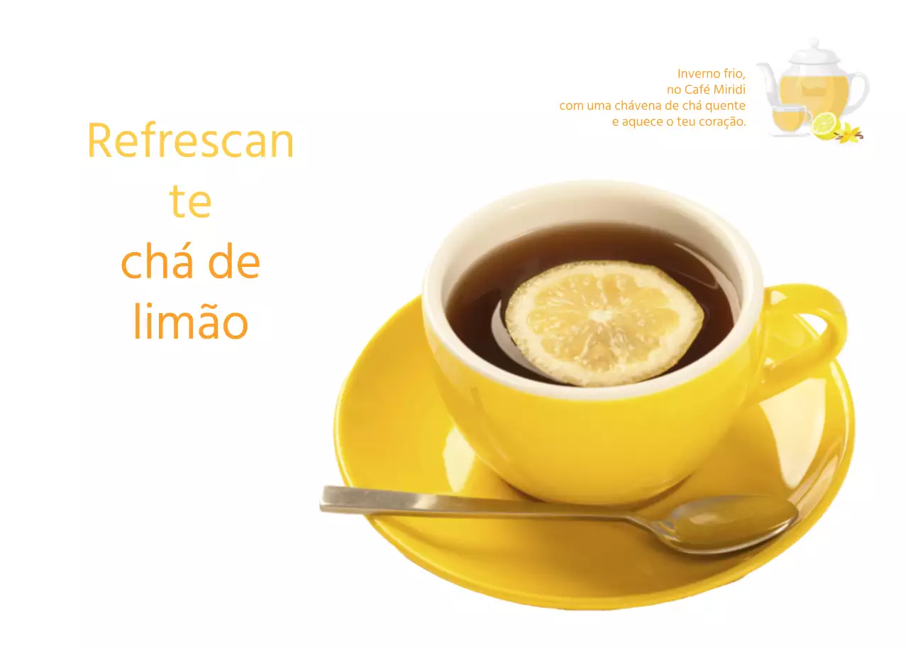 Transparências simples de um café com chá de limão amarelo