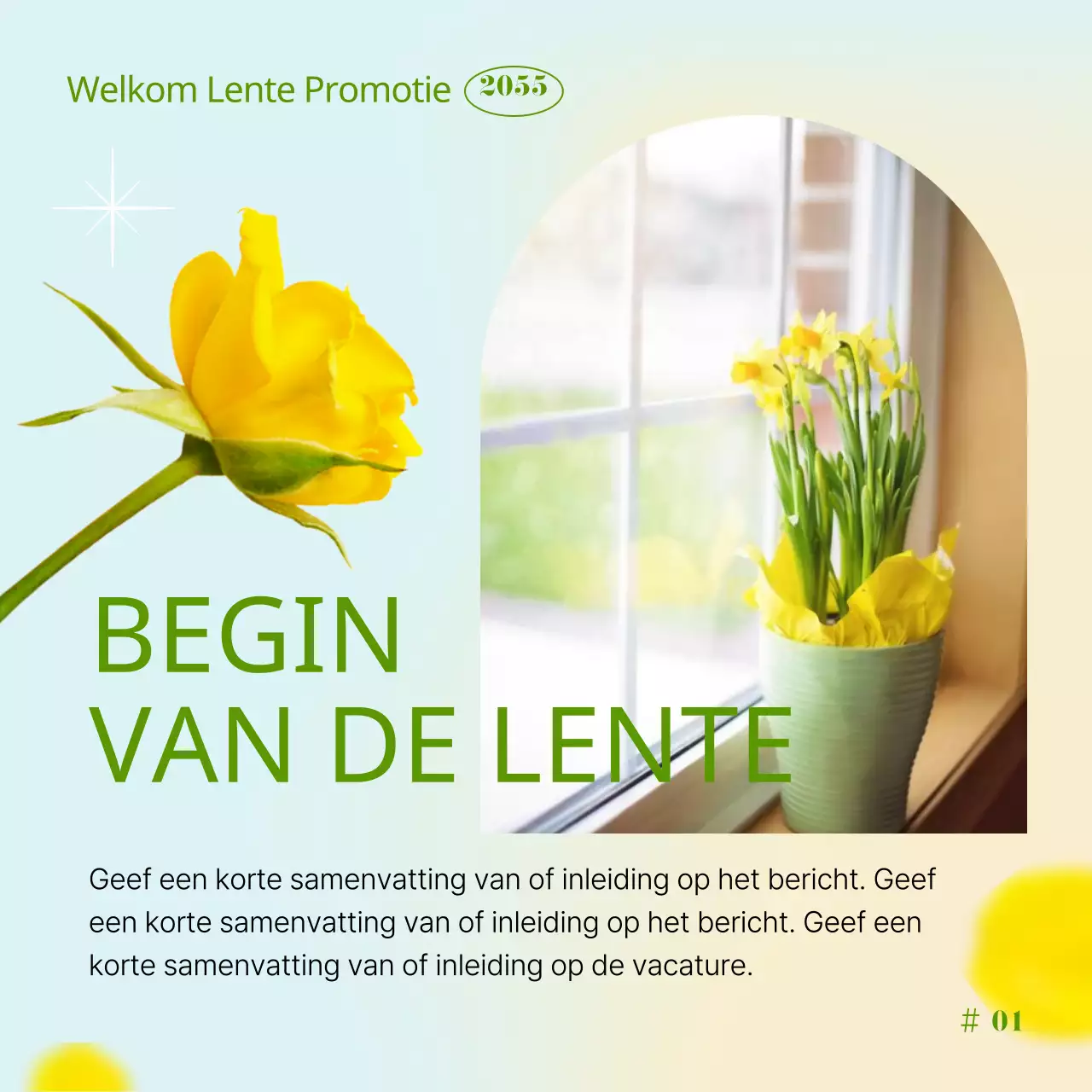 Fris groen en geel lente-evenement