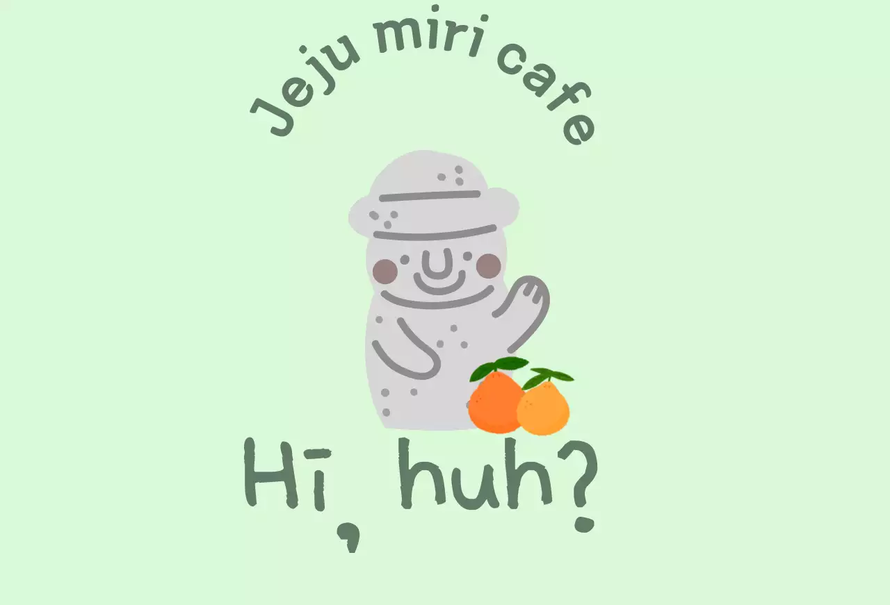 Jeju Cafe Balt, a cute mint-colored cafe with Jeju Island tangerines and dolharbangs