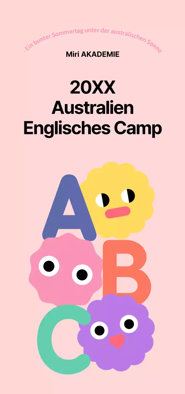 Werben Sie für Englisch-Camps im Ausland mit niedlichen Illustrationen englischer Charaktere