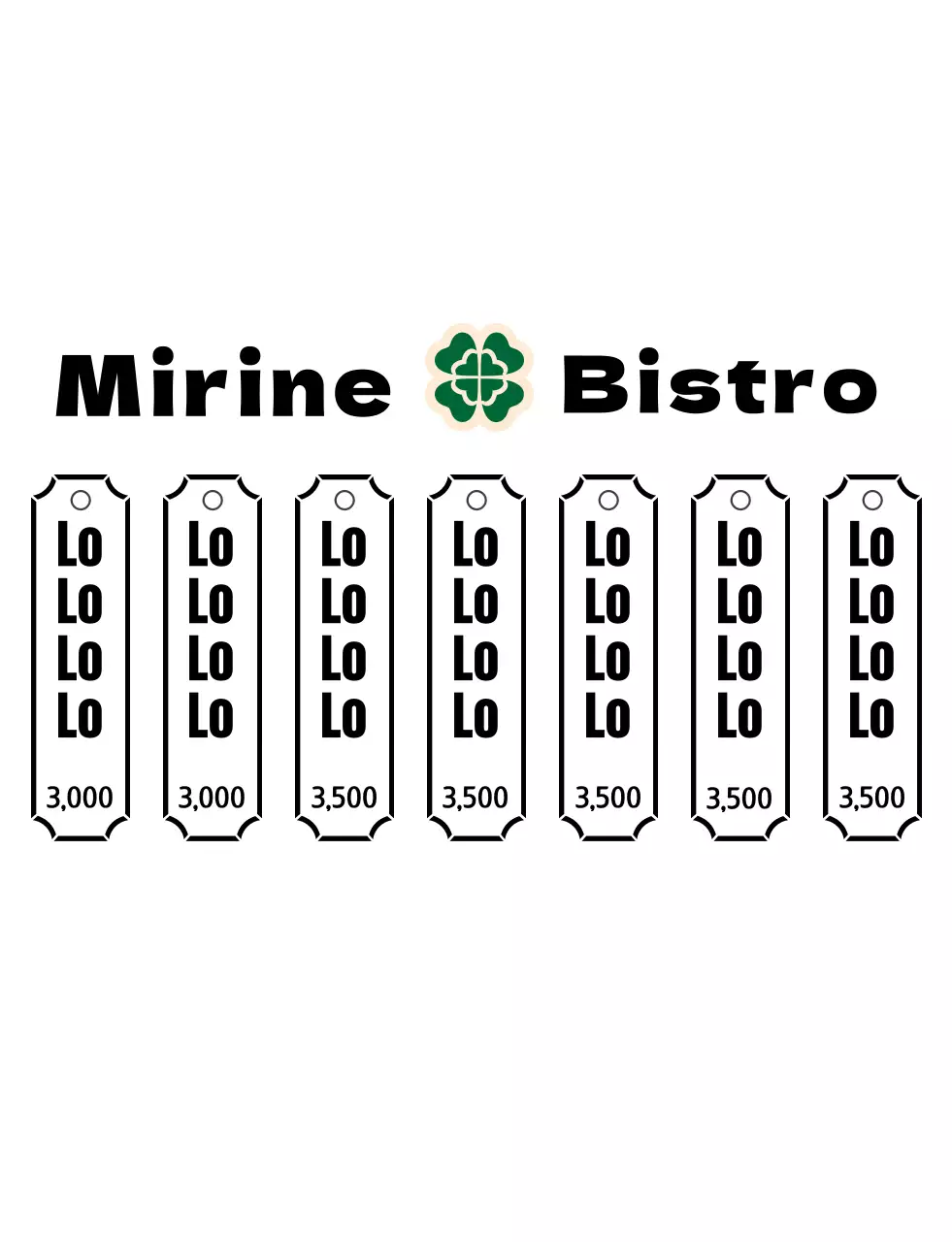 Un menú de bistró con un logotipo verde retro