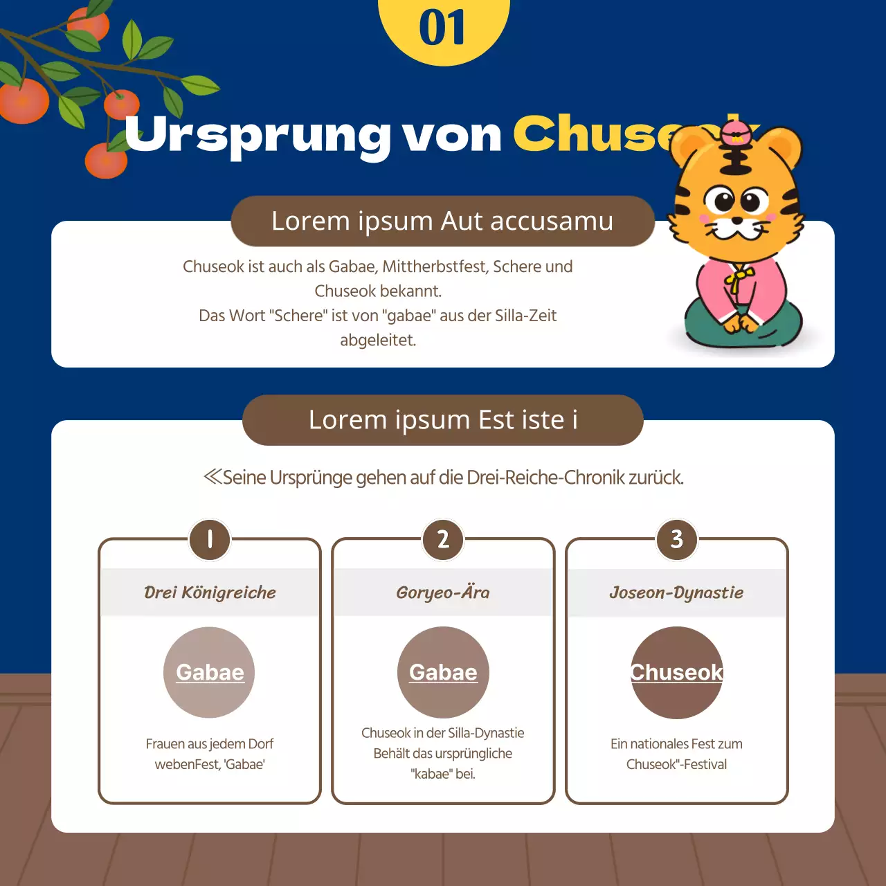 Eine unerwartete Chuseok-Geschichte mit einem niedlichen Illustrationskonzept in Marineblau und Braun