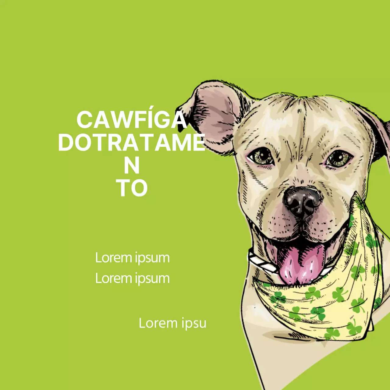 Rótulo ilustrado verde para cães