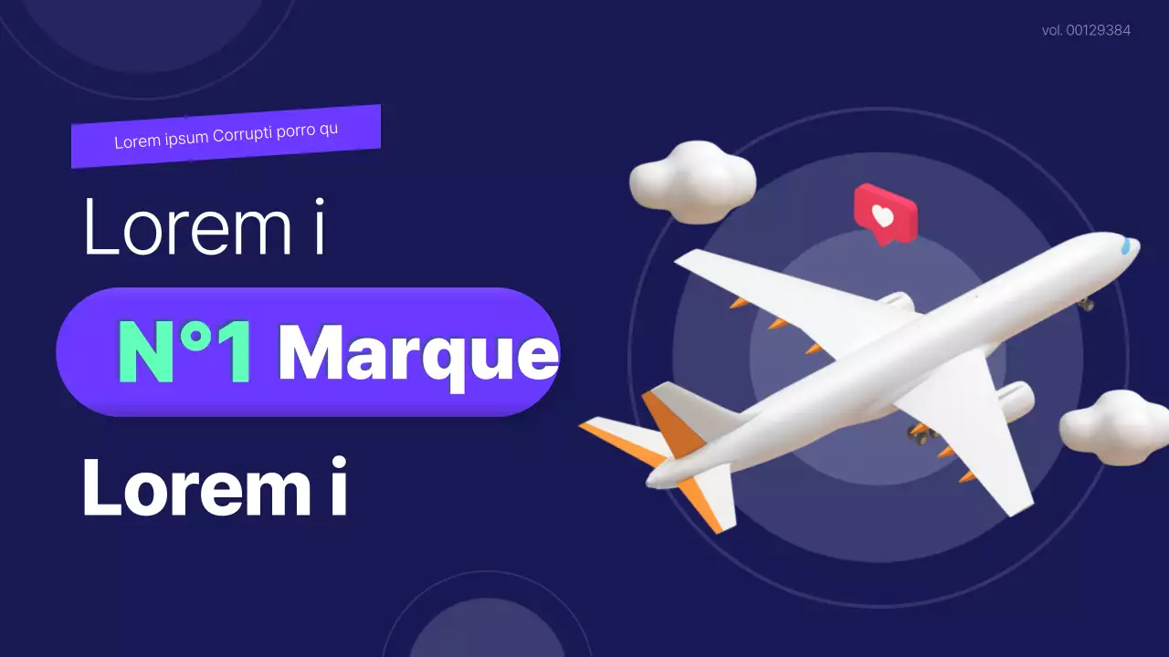 Plan marketing publicitaire illustré en 3D en bleu (Présentation)