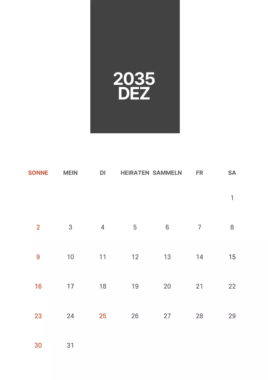 Einfacher schwarzer und weißer Kalender mit Linien