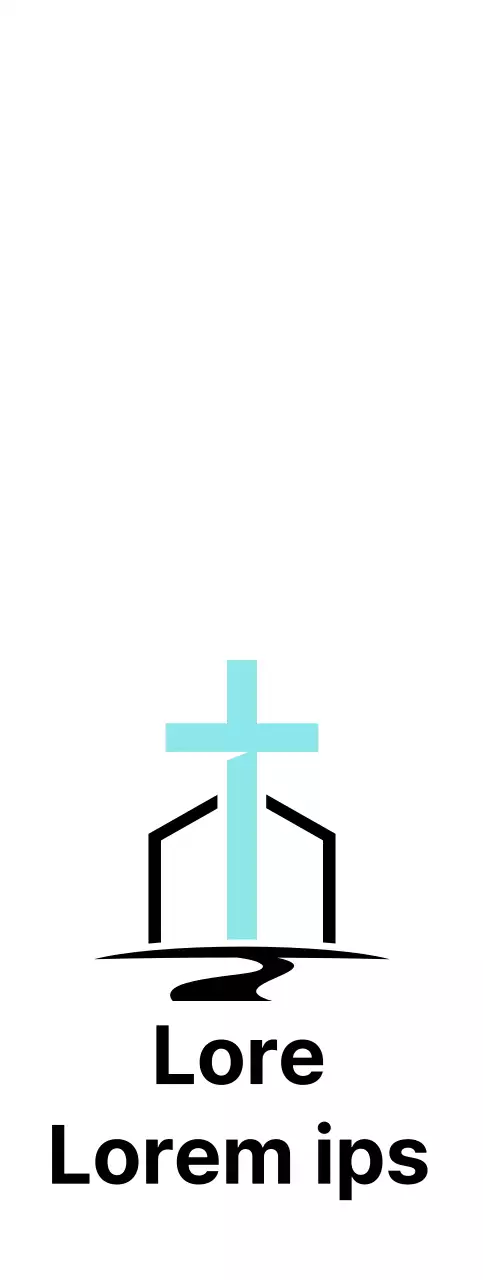 Logótipo de ilustração de cruz de igreja