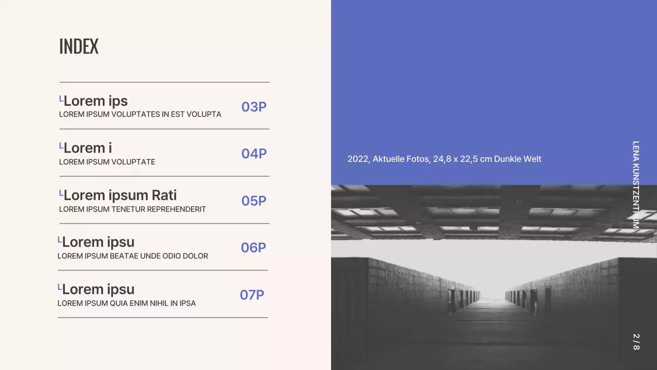 Grid Concept Fotografie Ausstellungsvorschlag in Lila und Beige