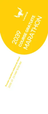 Style simple en jaune et blanc pour l'information et la promotion du marathon