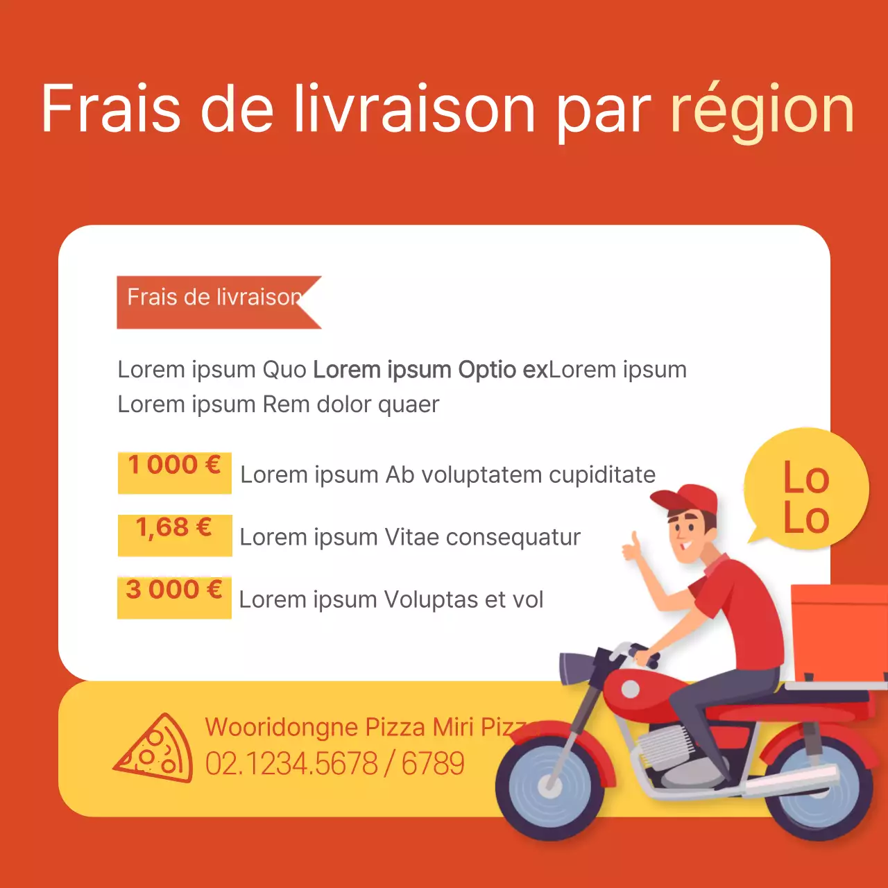 Frais de livraison