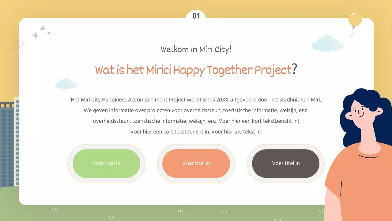 Knalgele en witte programmagids voor overheidskantoren