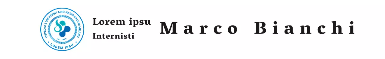 Targa semplice per medico di ospedale universitario con logo blu