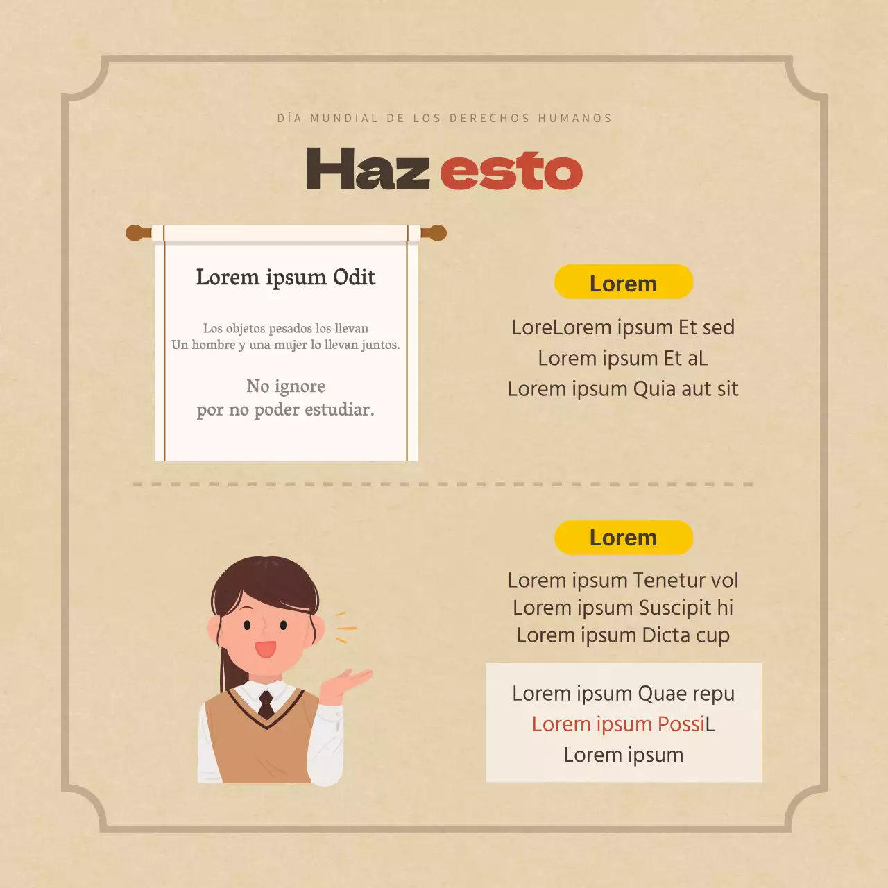 Duclass Tarjeta del Día Mundial de los Derechos HumanosDiseño de noticias