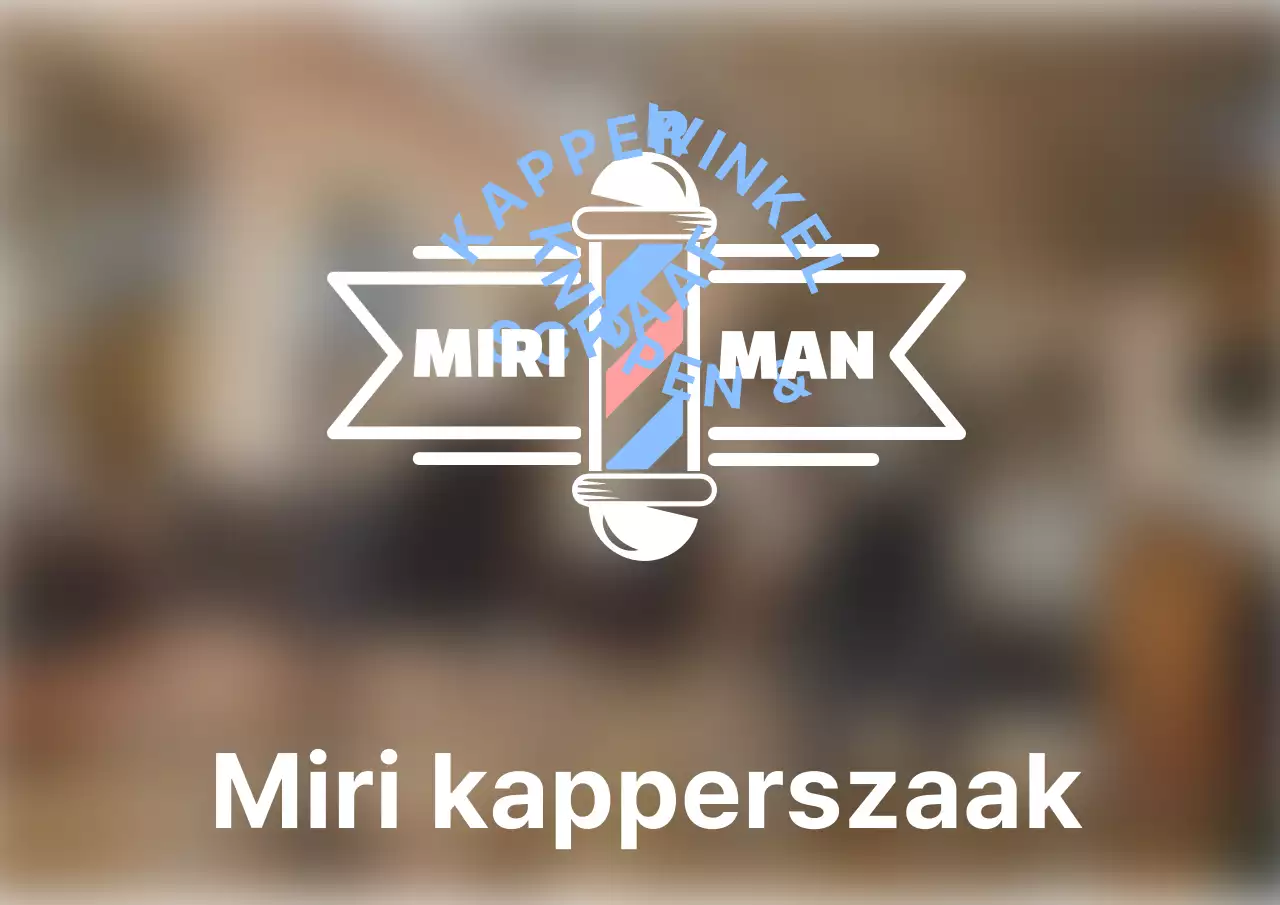 Barbershop ontwerp met strakke illustraties in wit en blauw