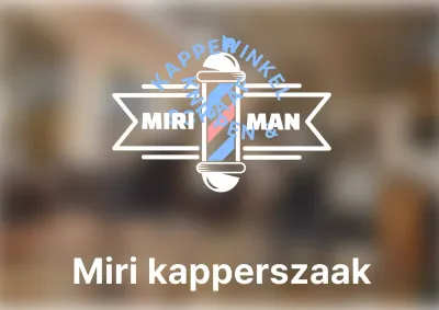 Barbershop ontwerp met strakke illustraties in wit en blauw