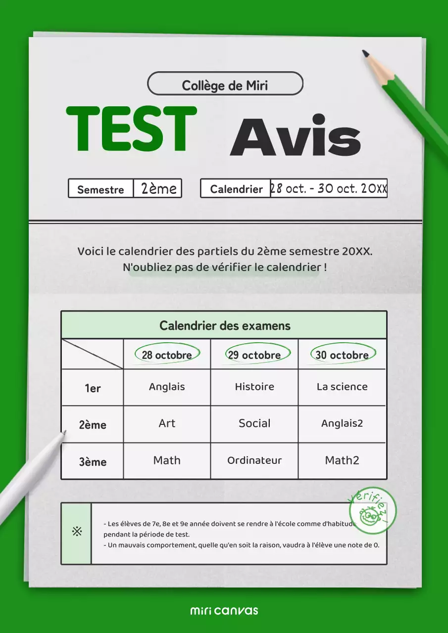 Annonce de mi-parcours avec concept de papier test vert