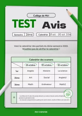 Annonce de mi-parcours avec concept de papier test vert
