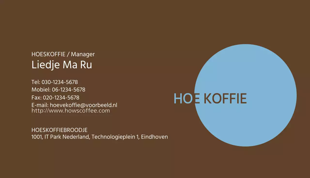 Café visitekaartjes