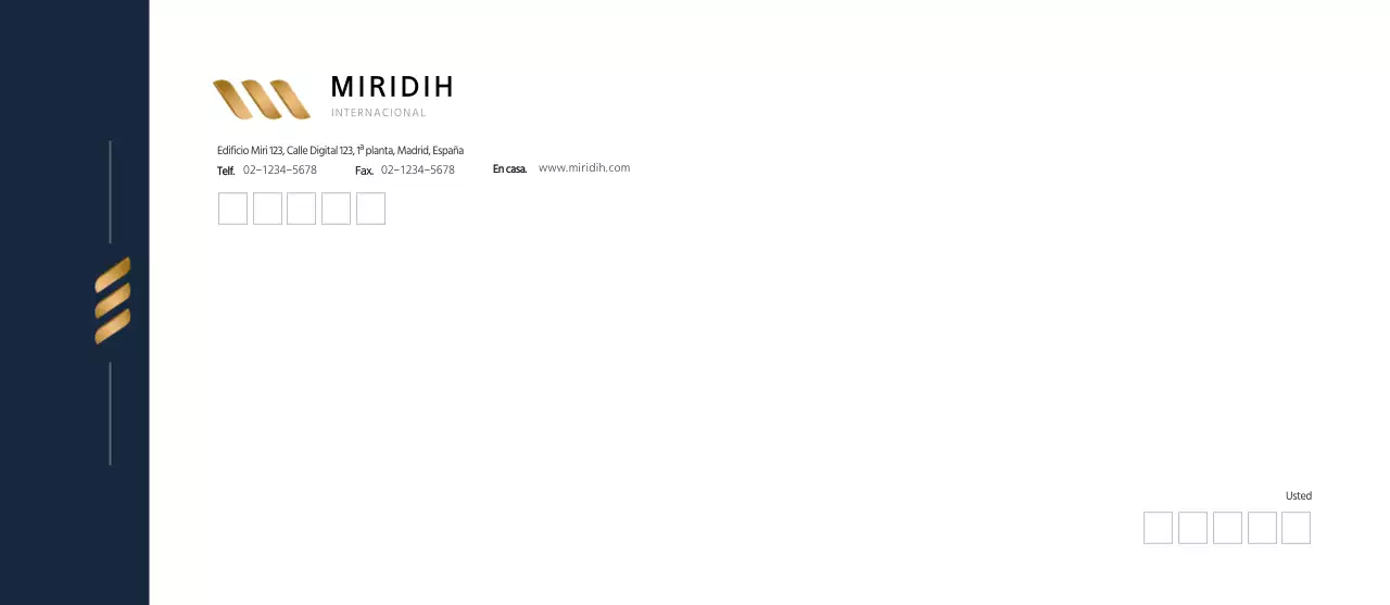 Sobres corporativos modernos de color azul marino