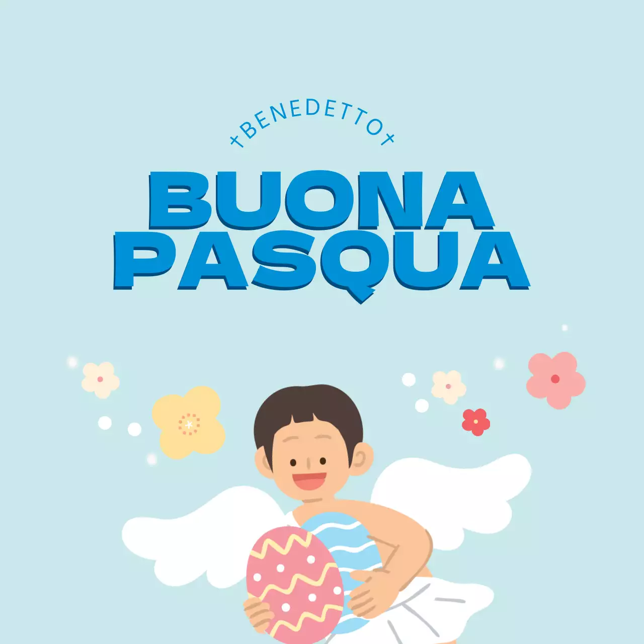 Illustrazione blu di etichette pasquali carine per la chiesa